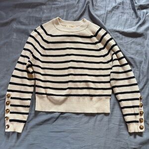 Sezane Sami Jumper Natural/Navy Sweater XS